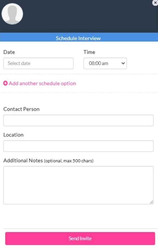 How do I schedule an interview from my dashboard?
